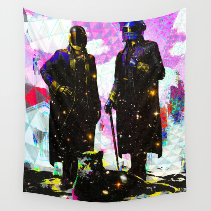 Daft Punk Tribute Portrait Artwork Wall Tapestry