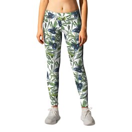 Watercolor Olives Pattern Leggings