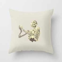 Praying Skeleton Throw Pillow
