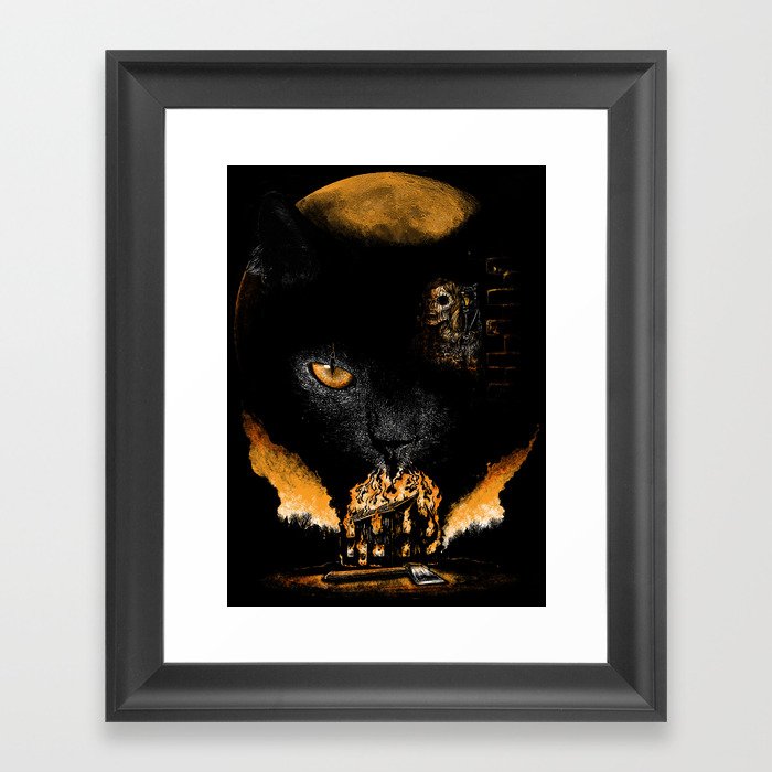 The Black Cat Edgar Allan Poe Series Framed Art Print By