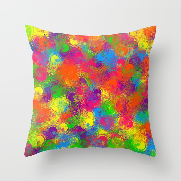 Paint Can Florals Throw Pillow