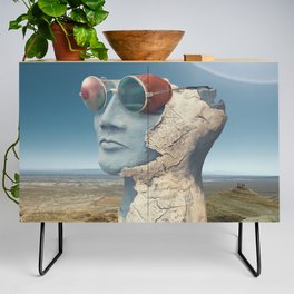 sculpture face strange desert Credenza