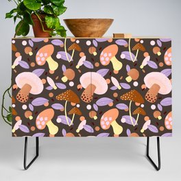 Brown and purple mushroom pattern Credenza