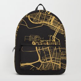 OAKLAND CALIFORNIA GOLD ON BLACK CITY MAP Backpack