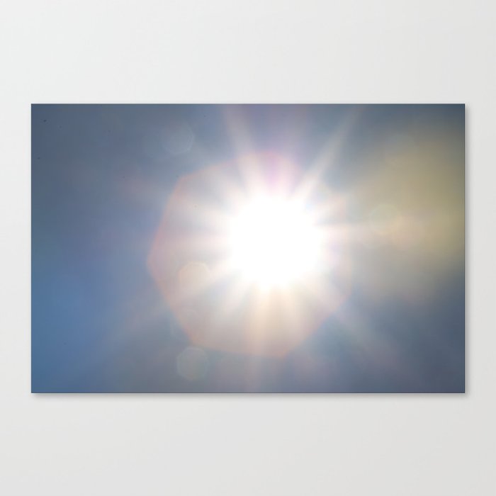 Lumina Solar Eclipse · White rays, pink and yellow shapes, aberrations · Abstract Photography Canvas Print