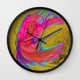 Metamorphosis with me-chartreuse Wall Clock