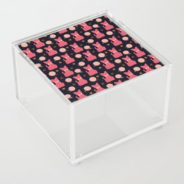 Cat Pattern Pink on Navy Acrylic Box