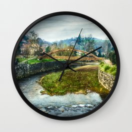 The river Sella and a bridge Wall Clock