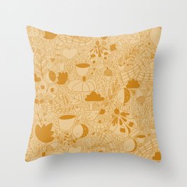 Awesome Autumn Pattern - Gold Throw Pillow