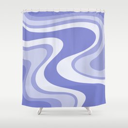Trippy Dream Wave Machine Retro Abstract Pattern in Lavender Periwinkle Purple Shower Curtain
