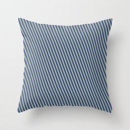 [ Thumbnail: Dark Sea Green and Dark Slate Blue Colored Stripes Pattern Throw Pillow ]