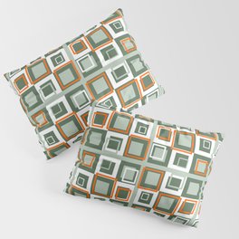 Modern Army Green Squares with Retro Vibes  Pillow Sham