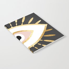 gold foil evil eye in blush Notebook