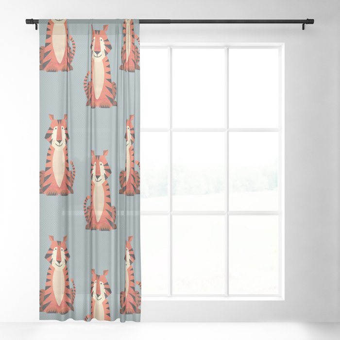 Whimsy Tiger Sheer Curtain