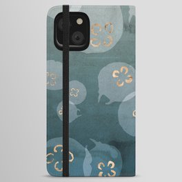 Blue gradient - jellyfish abstract pattern iPhone Wallet Case