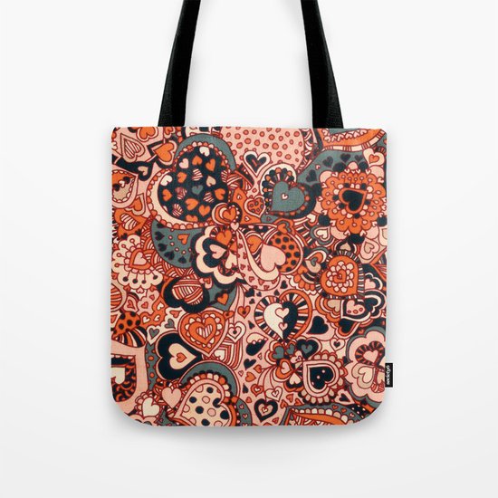 Doodle hearts Tote Bag