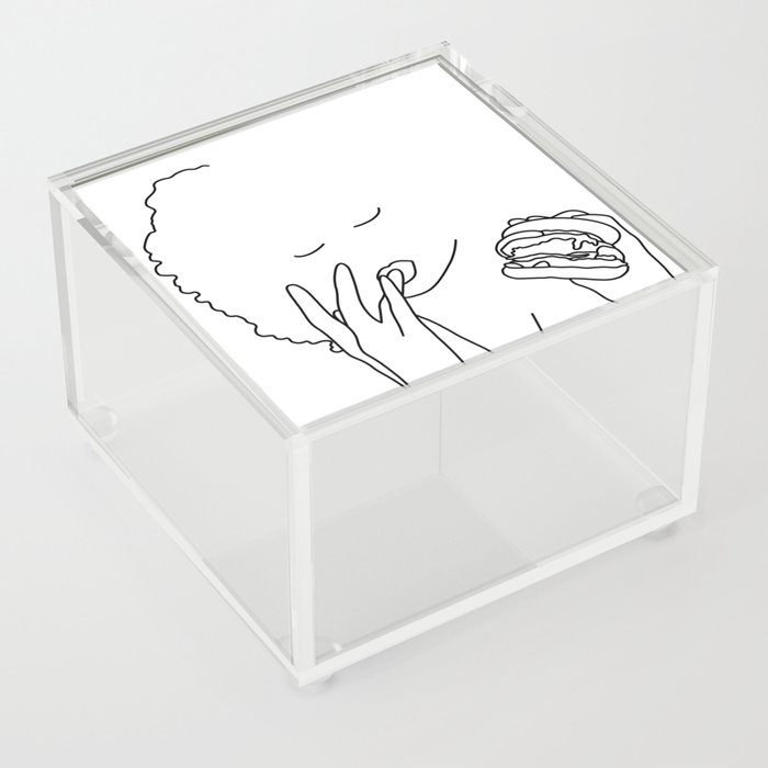 Finger Lickin' Burger Line Drawing Version 1 Acrylic Box