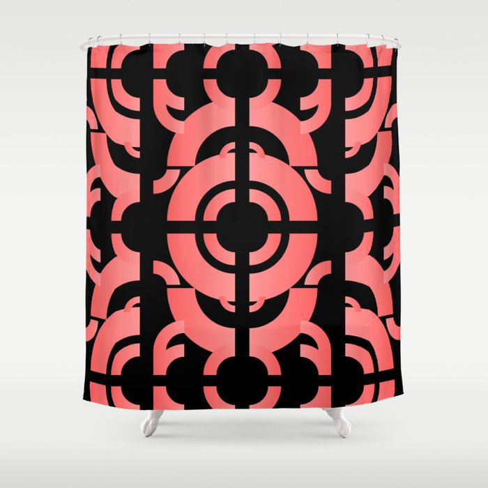 Warm Colored Coral Rainbow Arches Shower Curtain