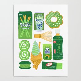 Matcha Green Tea Snacks Poster
