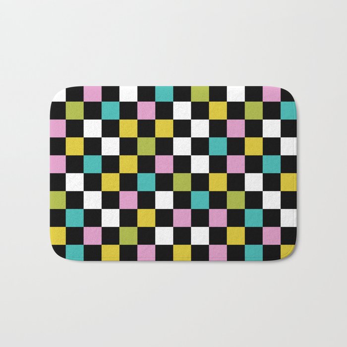 Multi Checkered Bath Mat