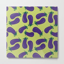 Eggplant Purple Green Metal Print | Recipe, Garden, Food, Green, Eggplants, Eggplantpattern, Healthy, Kitchen, Eggplantprint, Purplr 