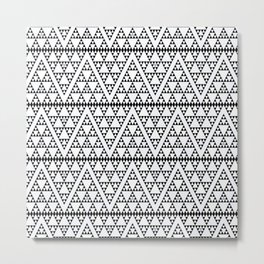 Triangles in Triangles Black on White Metal Print | Black and White, Digital, Graphicdesign, Triangles, Pattern, Illustration, Blackandwhite 