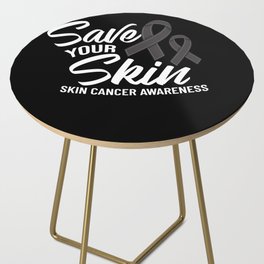 Melanoma Skin Cancer Black Ribbon Treatment Side Table