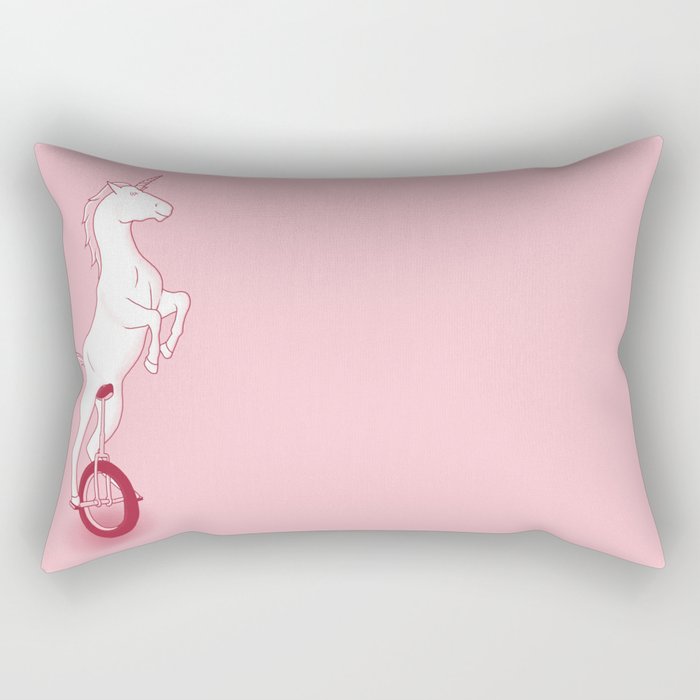 Unicorn on a unicycle - pink Rectangular Pillow
