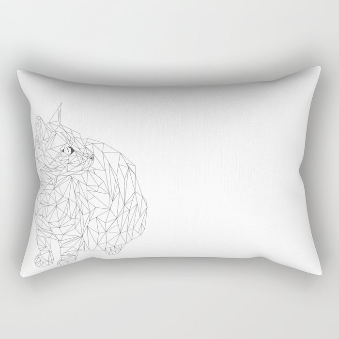 geometric cat Rectangular Pillow