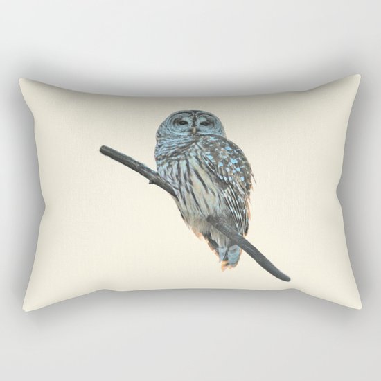 Barred Owl (beige) Rectangular Pillow