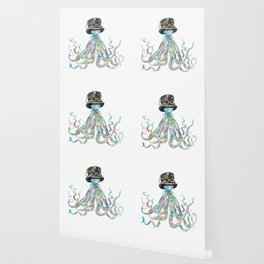 Geek octopus watercolor painting  Wallpaper