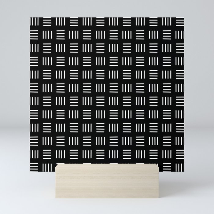 four lines 3 black and white Mini Art Print