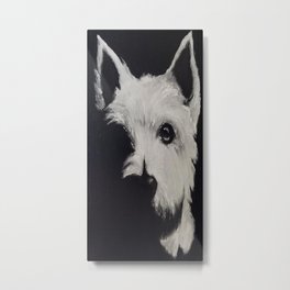 Dog Metal Print | Dogportrait, Black and White, Portrait, Painting, Popart, 70Spopculture, Realism, Dog, Oil, Twiggy 