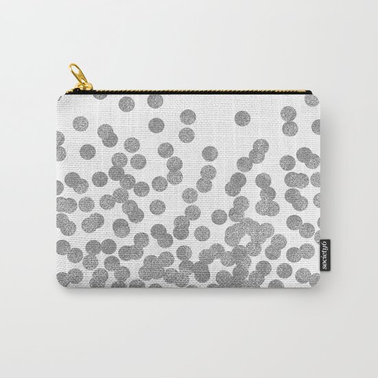 Silver Glitter Drops in bold and cute modern minimal colors for trendy gifts and glitter phone case Carry-All Pouch