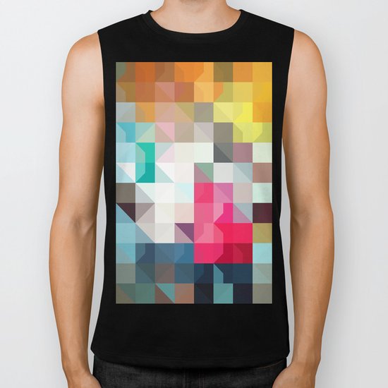 color story - pixelated warfare Biker Tank