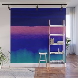 Midnight Blue Pink and Teal Abstract Art Wall Mural