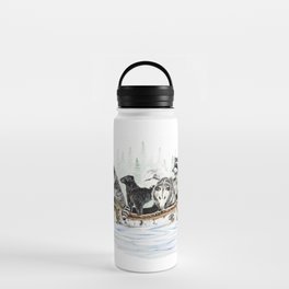 " Critter Canoe " wildlife rowing up river Water Bottle