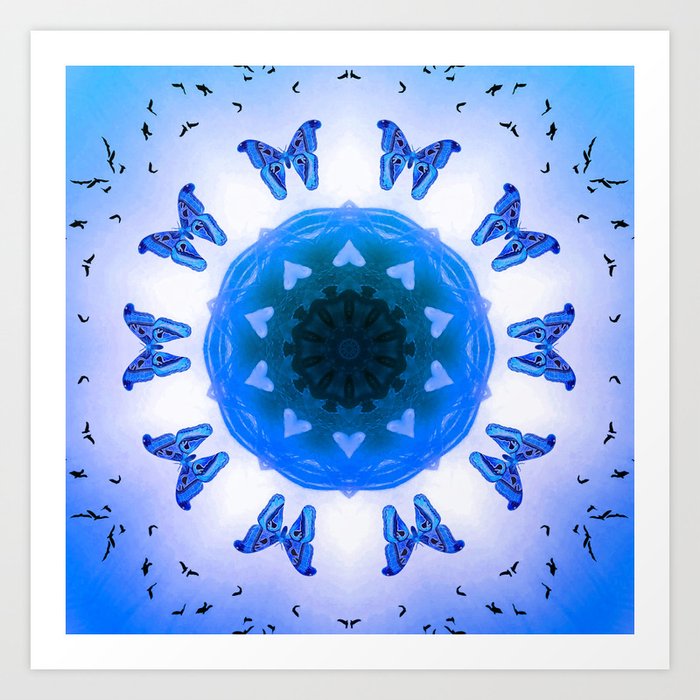 All things with wings (blue) Art Print