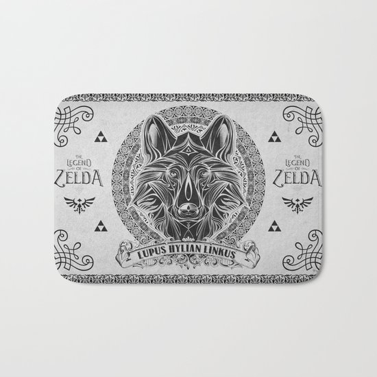 Legend of Zelda Twilight Wolf Link Line Art Bath Mat
