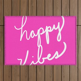 Happy Vibes Bold Pink Outdoor Rug