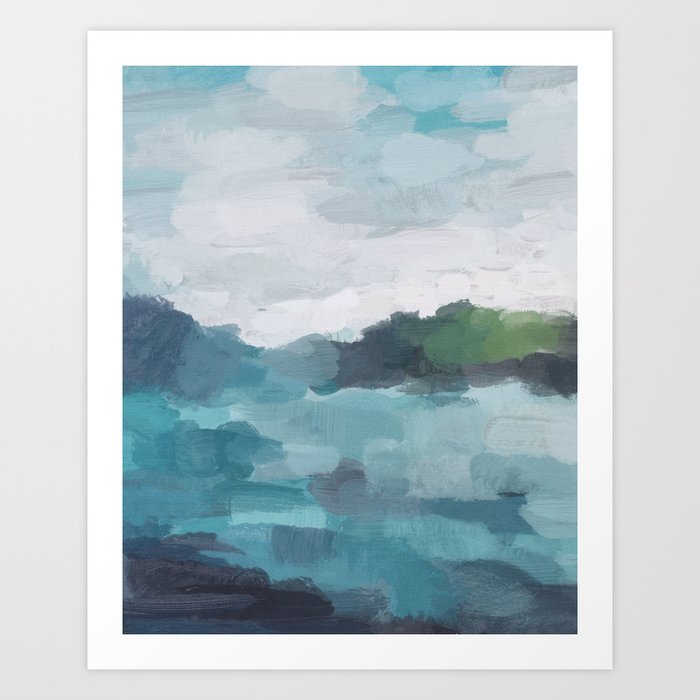 Aqua Blue Green Abstract Art Painting Kunstdrucke Aqua Blue Green Abstract Art Painting Kunstdrucke