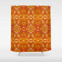 Movement Pattern Orange Shower Curtain