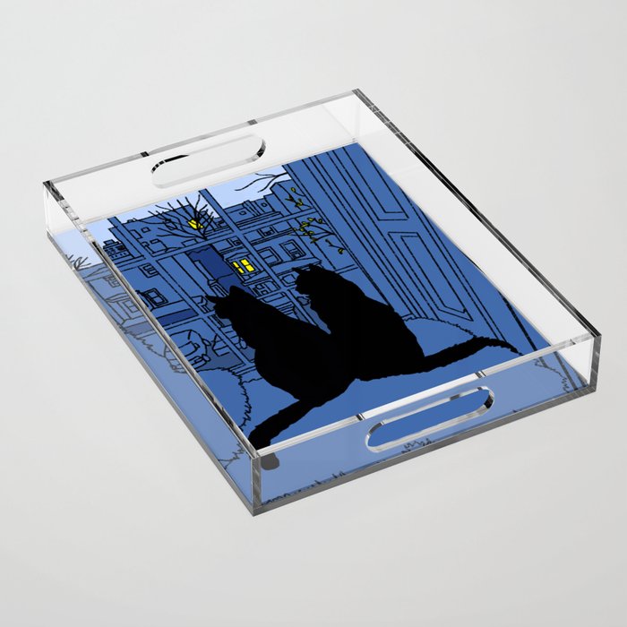 Window Cats Dawn Acrylic Tray