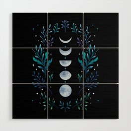 Moonlight Garden - Blue Wood Wall Art