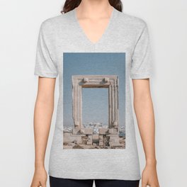 Portara to Greece | Temple of Apollo on the Island of Naxos, Cycladic Islands | Summer Travel Photography V Neck T Shirt