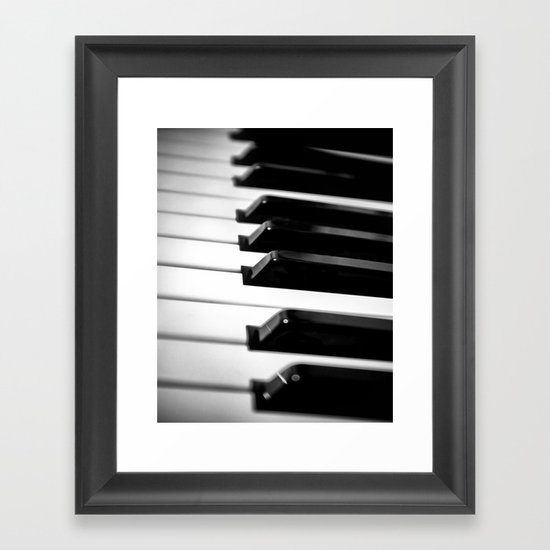 Black & White Piano Keys Framed Art Print
