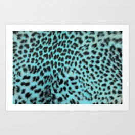 Turquoise leopard print Art Print