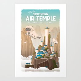 Southern Air Temple Travel Poster Art Print