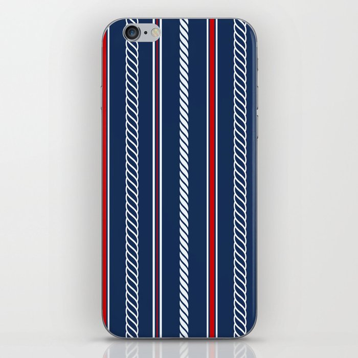 Nautical Blue Boat Stripes iPhone Skin