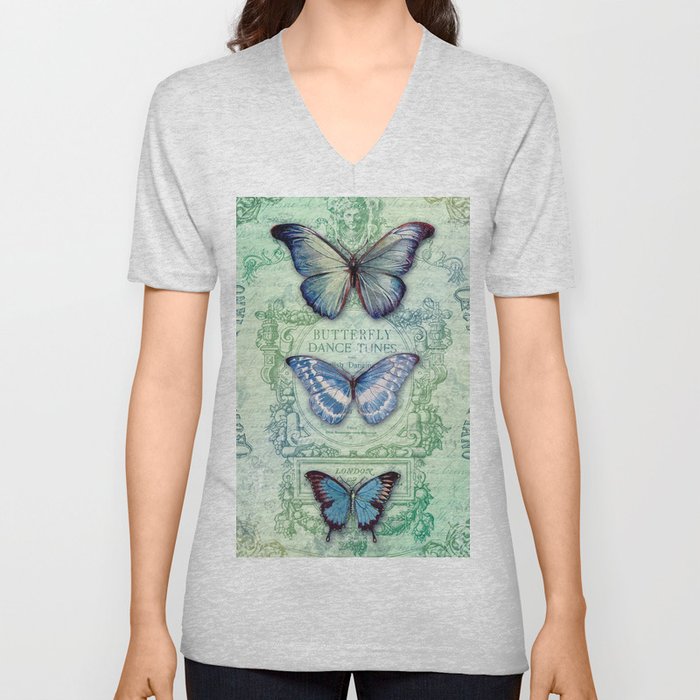 Butterfly Dance V Neck T Shirt